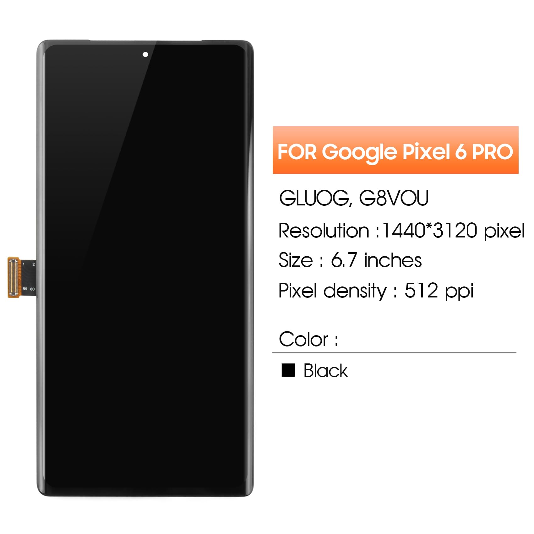 Screen for Google Pixel 6 Pro Screen Replacement for Pixel 6 Pro